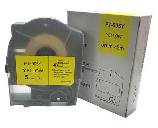 Nhãn in MAX PT-505Y ( Nhãn in 5mm - màu vàng - dài 8 met )