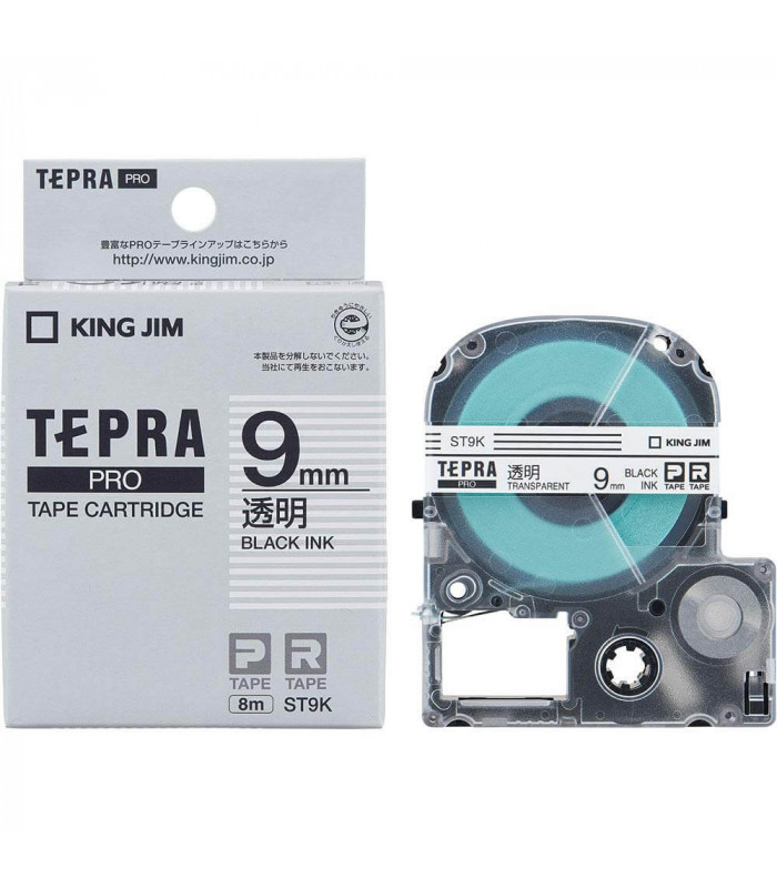 Nhãn in Tepra Pro ST9K ( Chữ đen trên nền trong - Khổ 9mm - Dài 8 met )