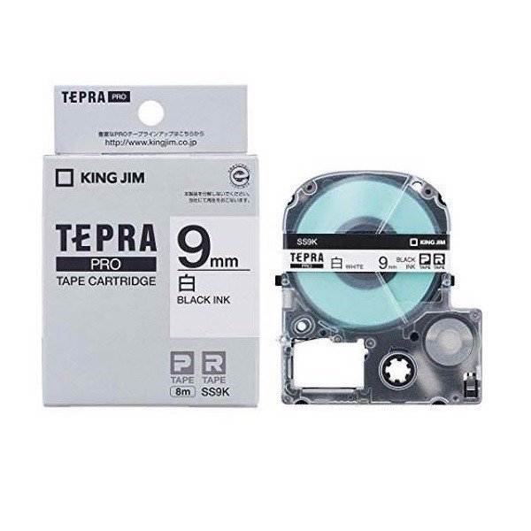 Nhãn in Tepra Pro SS9K ( Chữ đen nền trắng - Khổ 9mm - Dài 8 met )