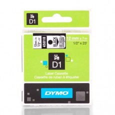 Nhãn in Dymo (D1) S0720500 nhựa Polyester 12mm x 7m – (Đen/Trong)