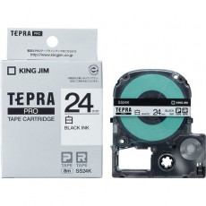 Nhãn in Tepra Pro SS24K ( Chữ đen trên nền trắng - Khổ 24mm - Dài 8 met )