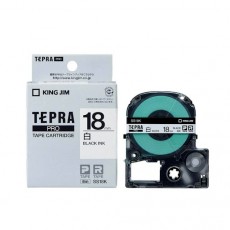 Nhãn in Tepra Pro SS18K ( Chữ đen trên nền trắng - Khổ 18mm - Dài 8 met )