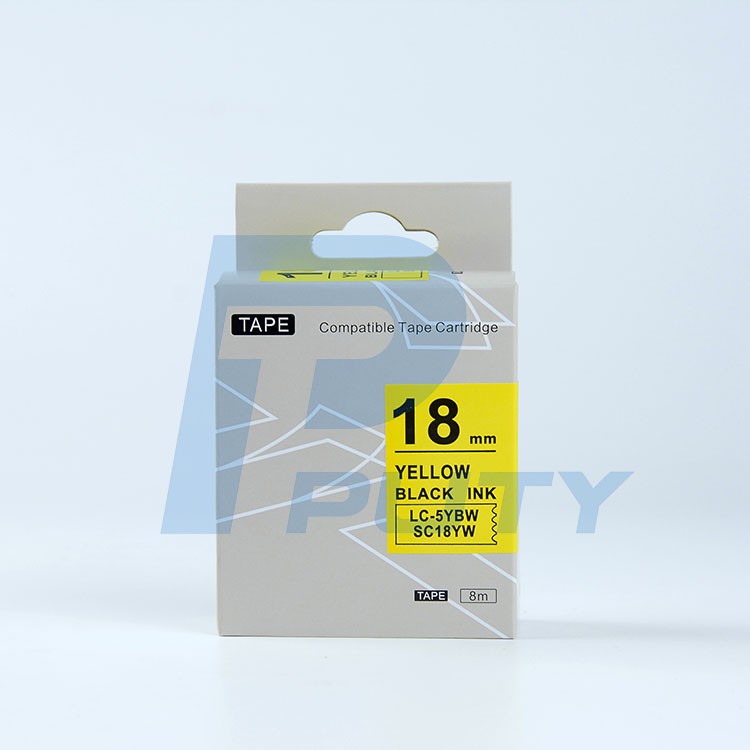 Nhãn in TEPRA SC18YW ( Tương Đương SC18Y ) - Nhãn chữ đen trên nền vàng ...