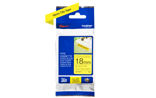 Nhãn in TZe-S641 ( Nhãn in 18mm - chữ đen trên nền vàng - dài 8 met )