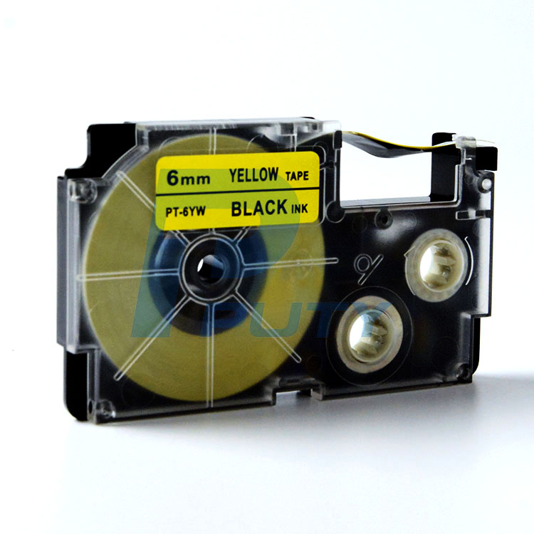 Nhãn in  CASIO PT-6YW ( chữ đen nền vàng 6mm )