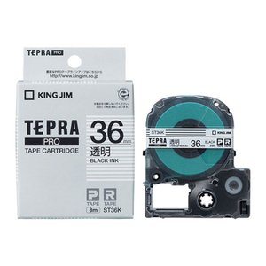 Nhãn in Tepra Pro ST36K ( Chữ đen trên nền trong - Khổ 36mm - Dài 8 met )