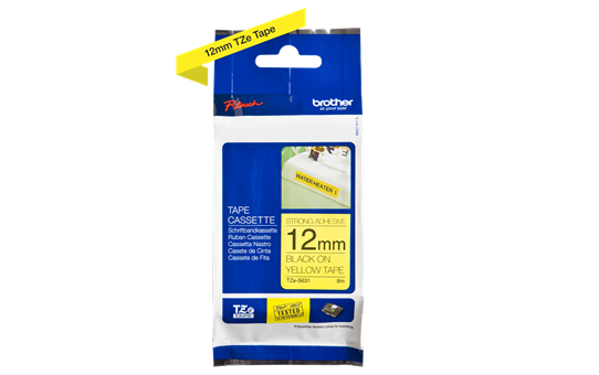 Nhãn in TZe-S631 ( Nhãn in 12mm - chữ đen trên nền vàng - dài 8 met )