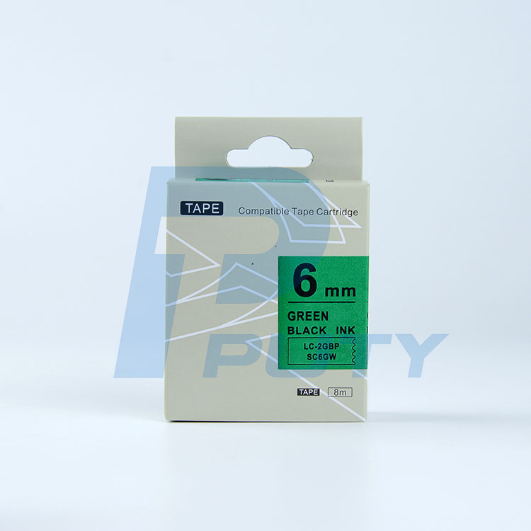 Nhãn in TEPRA SC6GW ( Tương Đương SC6G ) - Nhãn chữ đen trên nền xanh lá 6mm