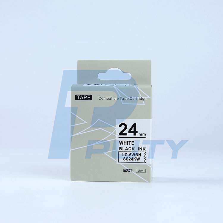 Nhãn in TEPRA SS24KW ( Tương Đương SS24K ) - Nhãn chữ đen trên nền trắng, 24mm