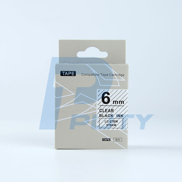 Nhãn in TEPRA ST6KW ( Tương Đương ST6K ) - Nhãn Chữ Đen Nền Trong 6mm