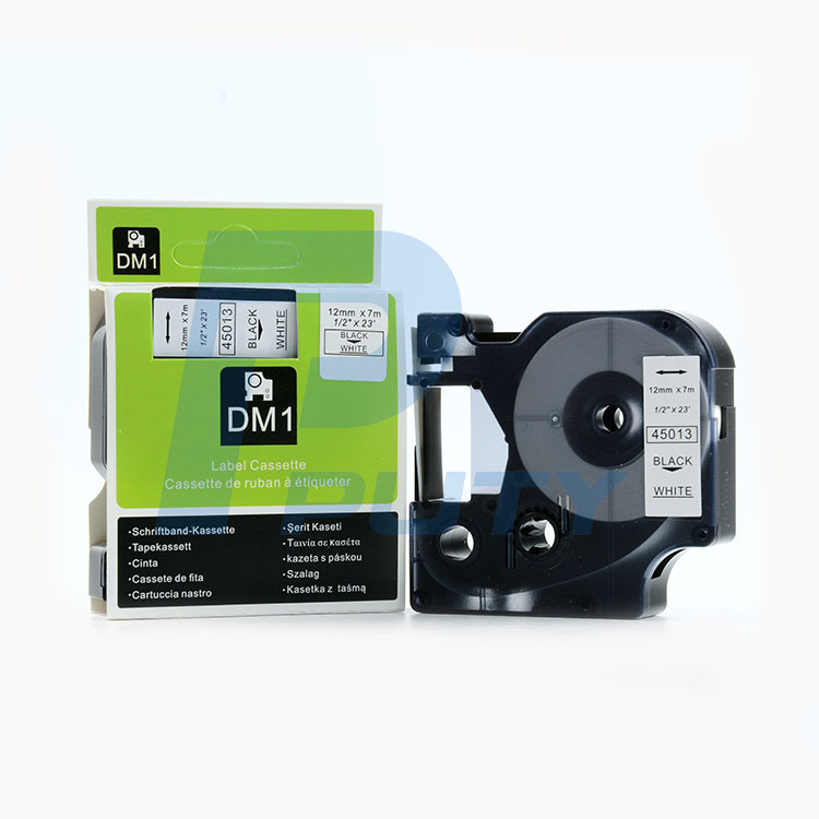 Nhãn in Dymo 12mm DM-45013 ( chữ đen trên nền trắng )