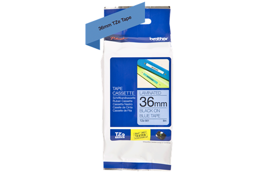 Nhãn in TZe-561 ( Nhãn in 36mm - Chữ đen trên nền xanh -  Dài 8 met )