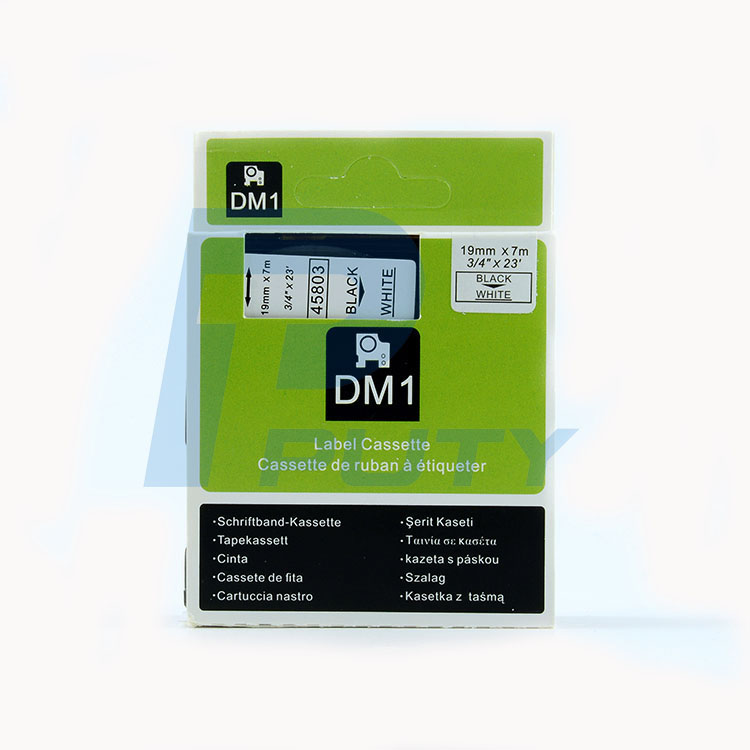 Nhãn in Dymo 19mm DM-45803 ( chữ đen trên nền trắng )
