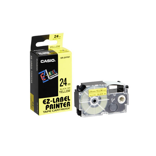 Nhãn in CASIO XR-24YW1 ( Chữ đen trên nền vàng - 24mm - dài 8 met )
