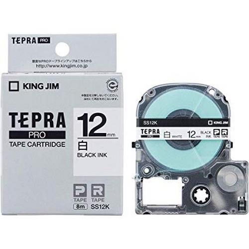 Nhãn in Tepra Pro SS12K ( Chữ đen trên nền trắng - Khổ 12mm - Dài 8 met )