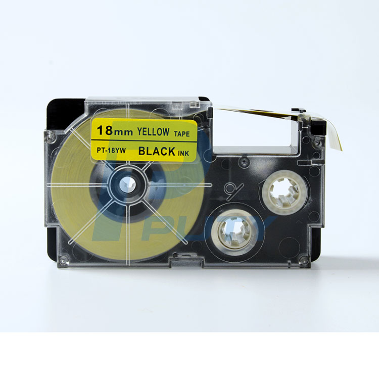 Nhãn in  CASIO PT-18YW ( tương thích XR-18YW1) - Nhãn chữ đen nền vàng 18mm