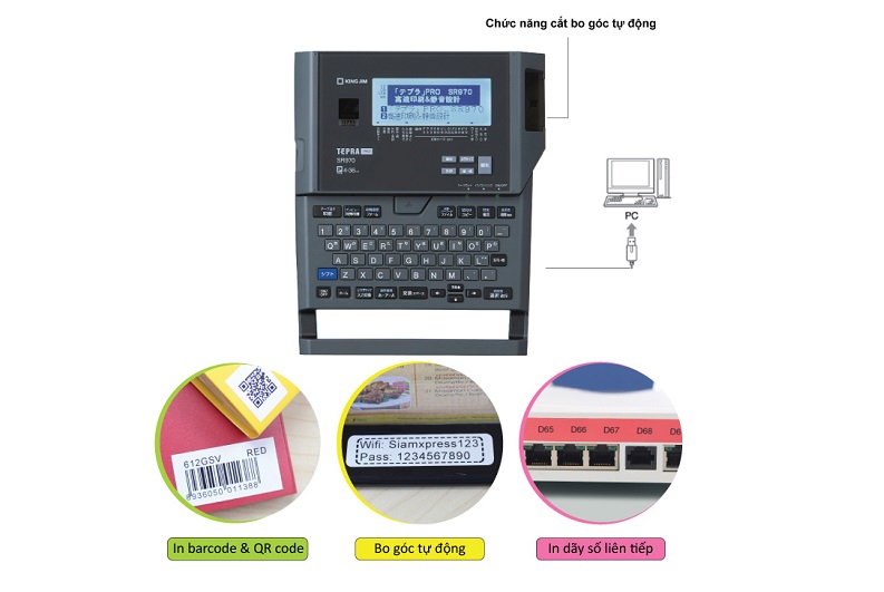 MÁY IN NHÃN TEPRA PRO SR970 - KẾT NỐI MÁY TÍNH
